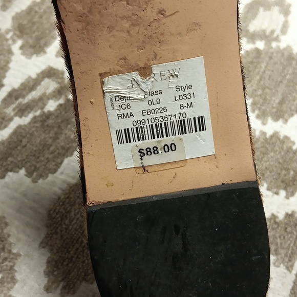 J.Crew Cora Tan Leopard Calf Hair Leather Sandals size 8 - Picture 5 of 5